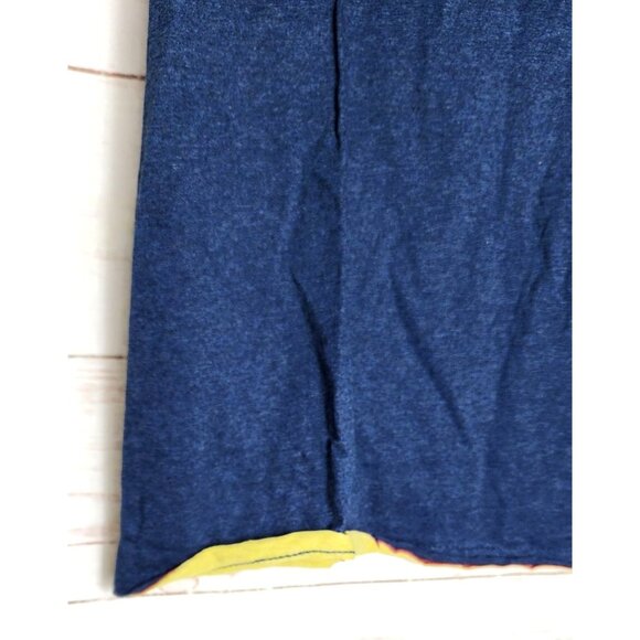 Vassari Los Angeles Navy Blue V-Neck Designer Shirt Large – Stylish Cut Hem - Picture 6 of 16